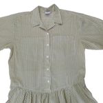 Vintage Avon Shirt Dress Women's 12 Button Front‎ Knee Length Short Skater Swing Tan Photo 2
