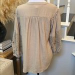 Anthropologie Figs & Flowers Woven Split V-Neck 3/4 Sleeve Peasant Blouse SZ M Photo 6