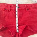 Madewell Red Denim Jean Cutoff Low Rise Shorts Distressed Daisy Dukes Size 29 Photo 8