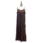 Vonda Tiered Prairie Maxi Dress Chocolate Brown Size 4XL Minimalist Cottage Boho Photo 1