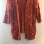 Urban Outfitters  Cardigan UO Staring at Stars Orange Open Front Crochet Sz M EUC Photo 4