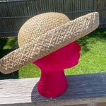 Vintage Kentucky Derby Straw Floral Hat White and Yellow Photo 3