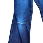 Chico's Womens Platinum Jeans Dark wash distressed slight fading on pocket Sz 1/M Photo 2