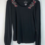 American Eagle AEO Soft & Sexy black long sleeve floral shirt Photo 0