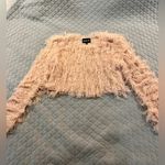 Rehab  Lab Pink Fuzzy Fringe Knit Sweater Photo 3