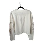 joe's jeans Joe’s The Daisy Floral Embroidered White Crewneck Pullover Sweatshirt Size L NWT Photo 3