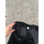 Frederick's of Hollywood fredrick’s of hollywood black faux velvet rhinestone trim mini slip dress slit L Photo 3