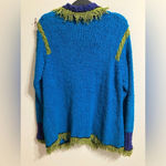 Vintage Design Options Colorblock Button Down Cardigan sweater Bright Medium Pink Photo 8