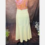 Free People Linen Rayon Poppy Flounce Slit Midi Skirt Citron size 2 Photo 11
