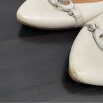 Coach “Ondrea” Off White Ecru Leather CC Logo Pointy Toe Ballet Flats Size 9B Photo 8
