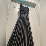 Black & White Striped Pinstripe Paperbag Waist Jumpsuit Photo 4