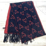 Victoria's Secret  Heart Scarf Acrylic Rectangular Black Red‎ Photo 0