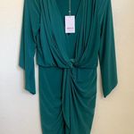 MISA Los Angeles NWT Long Sleeve Knot Dress in Eucalyptus Photo 3
