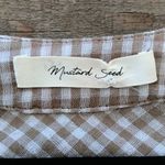 Mustard Seed  Tan and Cream Gingham Plaid Blouse Size S Photo 5