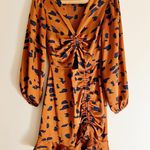 Boutique Cheetah Print Long Sleeve Adjustable Mini Dress Photo 1