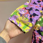 Elie Tahari  floral jacket‎ coat multicolor yellow purple snap front duster M C14 Photo 7