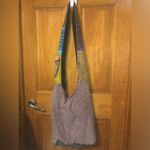 376. Bohemian hippie style Colorful peace sign & daisies Patchwork Shoulder Bag Pink Photo 6