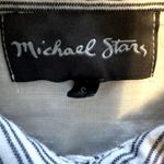 Michael Stars  Button Down Shirt 100% Cotton Roll Tab Sleeve Striped White Small Photo 1