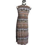 Notations Petite PM Tribal Ikat Print Sleeveless Maxi Dress Photo 4