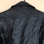 American Eagle Women’s Black Faux Leather Asymmetrical Zipper Motorcycle Jacket Photo 8