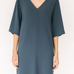 Forever 21  Blue Grey Oversized V Neck Shift Dress Tunic Minimalist Boho Style S Photo 0