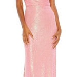 Mac Duggal Ieena for  26945 Barbie Pink Plunging Neckline Sequin Dress sz 0 Photo 0