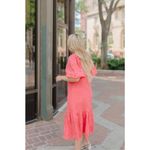 ✨AMORA RED EYELET EMBROIDERED MIDI DRESS✨ Pink Photo 5