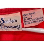 Vintage Southern Expressions small tank dress embroidered floral red cotton Photo 2