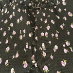 ZARA  black floral v neck blouse with ruffled waist EUC Photo 2