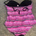 Bongo Pink and Black One Piece Swimsuit with Sparkling Accents Photo 1