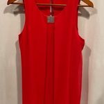 Flowy lipstick red sleeveless rhinestone collar bling top peek a boo back Silver Size M Photo 0