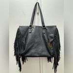 Carlos Santana  Fringed Tote Bag in Black Photo 1
