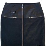 The Kooples  Crocodile Jacquard Black Faux Leather Zipper Mini Skirt XS NWT Photo 0