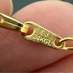 Vintage 24KGL Gold Layered Twisted Chain Rhinestone Cross Pendant Necklace 4g. Photo 9