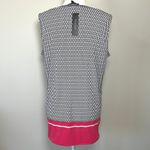 Jones New York NWT Signature Tank Top Sleeveless Keyhole Black White Pink Large Photo 1