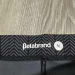 Betabrand Black & Gray Chevron Stripe Print Mid Rise Wide Leg Pull On Pants Sz M Photo 5