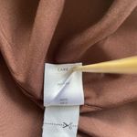 Broadway & Broome Silk Shift Dress Women’s Size S Short Sleeves Stripes Pockets Brown Photo 6