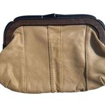 Boutique Vintage Leather Clutch Handbag Purse Brown Photo 0