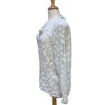 Aratta Silent Journey Shirt Sz S Mabel Blouse Ivory Beaded Sheer Boho Coastal Photo 4