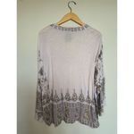 Free People  Women's Medallion Printed V-Neck Top Size M Purple Photo 5