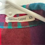 Marine layer  Red Blue Green Long Sleeve Button Front Shirt XS Photo 2