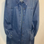 Geoffrey Beene Womens Denim Shacket Size 10 Blue Jean Long Shirt Jacket Western Photo 0
