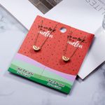 One For You Leaf Watermelon Beetle Crab Pendant Card Necklace Gold (1 necklace) Photo 1