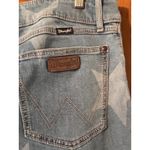 Wrangler  Flare Jeans Women's 34 17x34 Light Wash Star Print Denim Photo 8