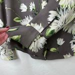 Ellen Tracy Linda Allard  NWOT Brown Floral Button-Up Silk Flutter Sleeve Blouse Photo 3