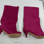 Womans Pullon Knee High Boots Pink 10.5 Square Toe Heel Photo 0