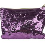 Tarte Purple Pink Flamingo Zip Sequin Purse Clutch Pouch Cosmetic Makeup Bag Photo 1
