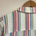 Soft Surroundings Soft Surrounding Senna Gauze Tunic Button Down Striped Blouse Size M Photo 7