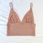 Urban Outfitters Sparkly Glitter V-Neck Plunge Crop Tank - Metallic Pink - XS Photo 3