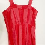 Urban Romantics linen blend red Striped Button Down midi dress Photo 8